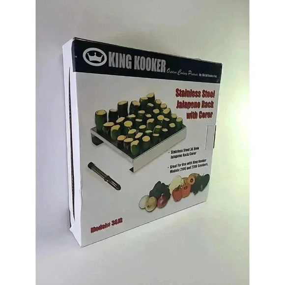 King Kooker Stainless Steel Jalapeño Rack with Corer 36 Hole Model 36JR - Picture 3 of 9